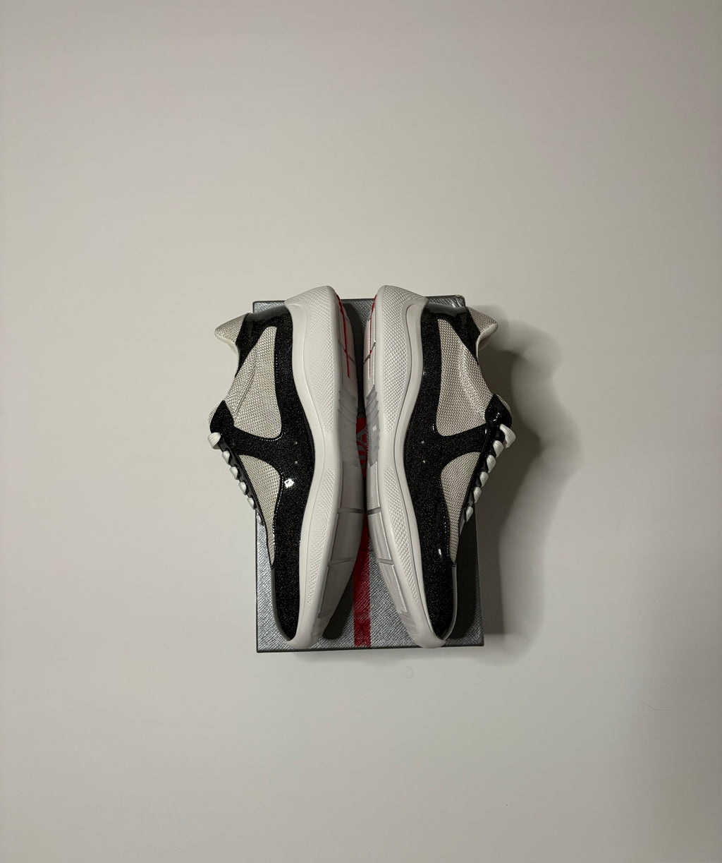 Prada America’s Cup Sneakers (Black Glitter)