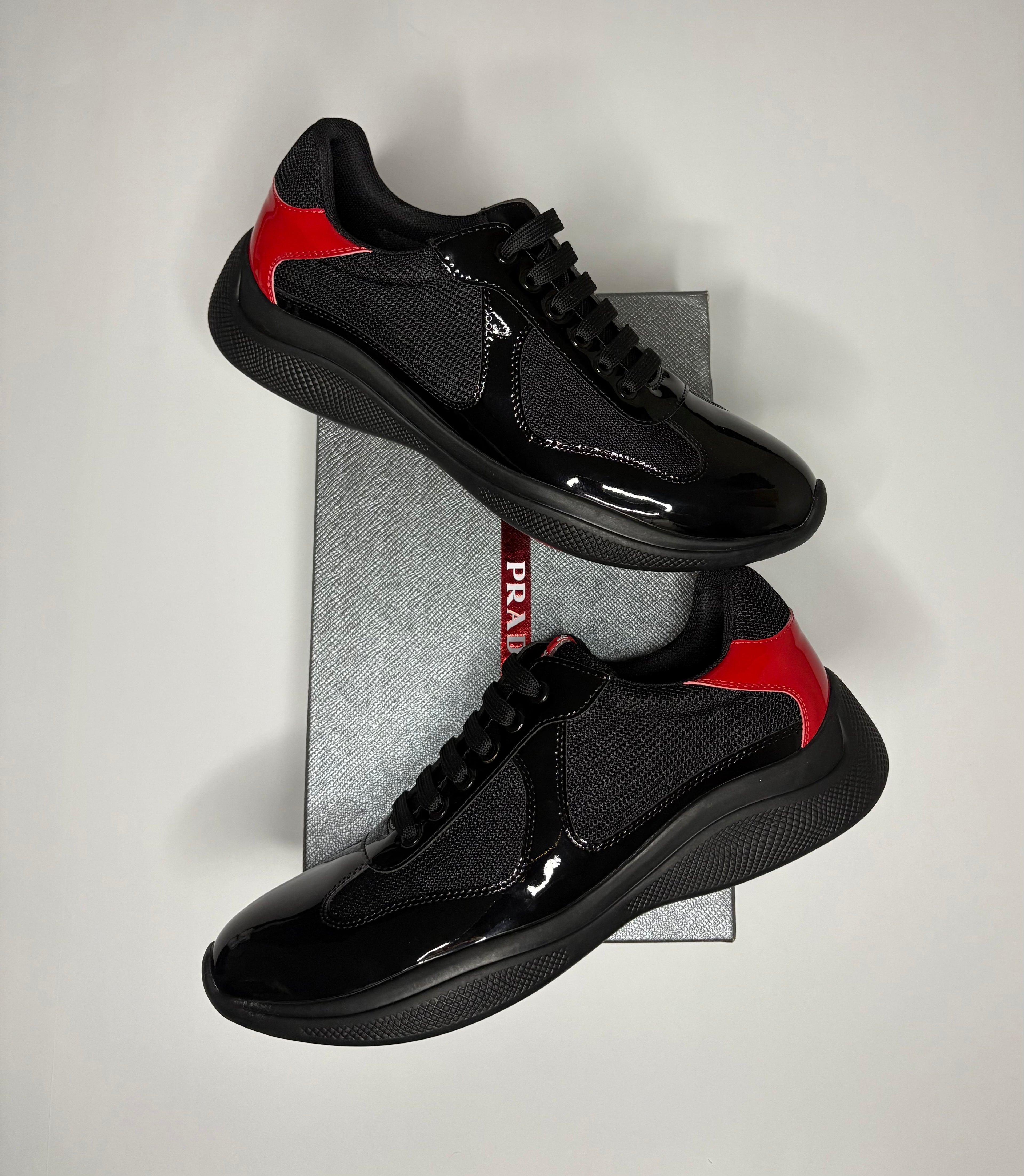 Prada America’s Cups Sneakers (Black/Red)