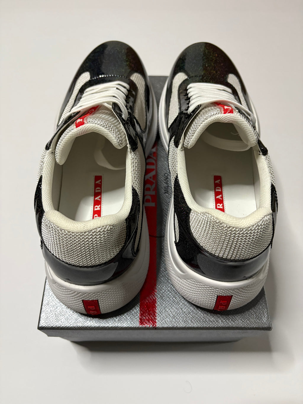 Prada America’s Cup Sneakers (Black Glitter)